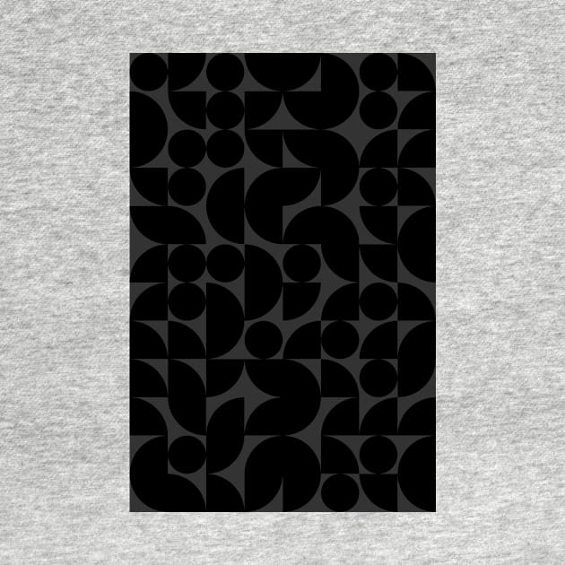 Black Colored Geometric Pattern - Shapes #2 by Trendy-Now